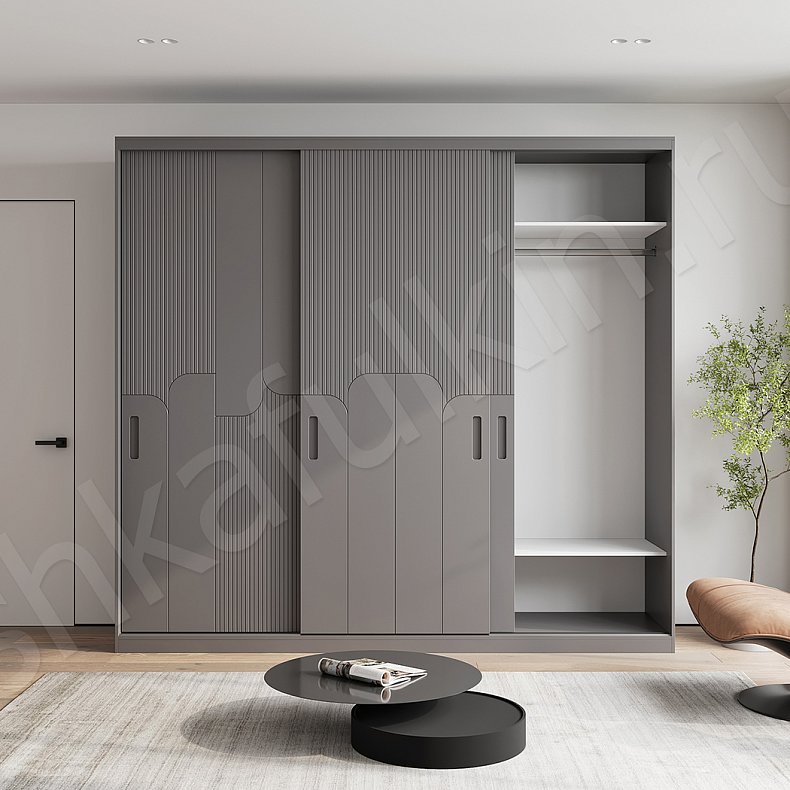 Шкаф-купе Амадео Светлые Современный 3х створчатые Гостиная Для вещей 4