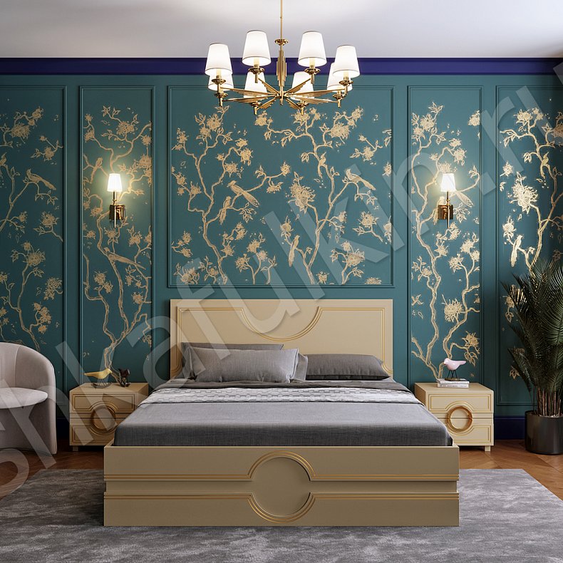 Изображение Спальный гарнитур София Черный Коричневый Светлые Темные Золото Классика 6и створчатые Спальня Для вещей 8