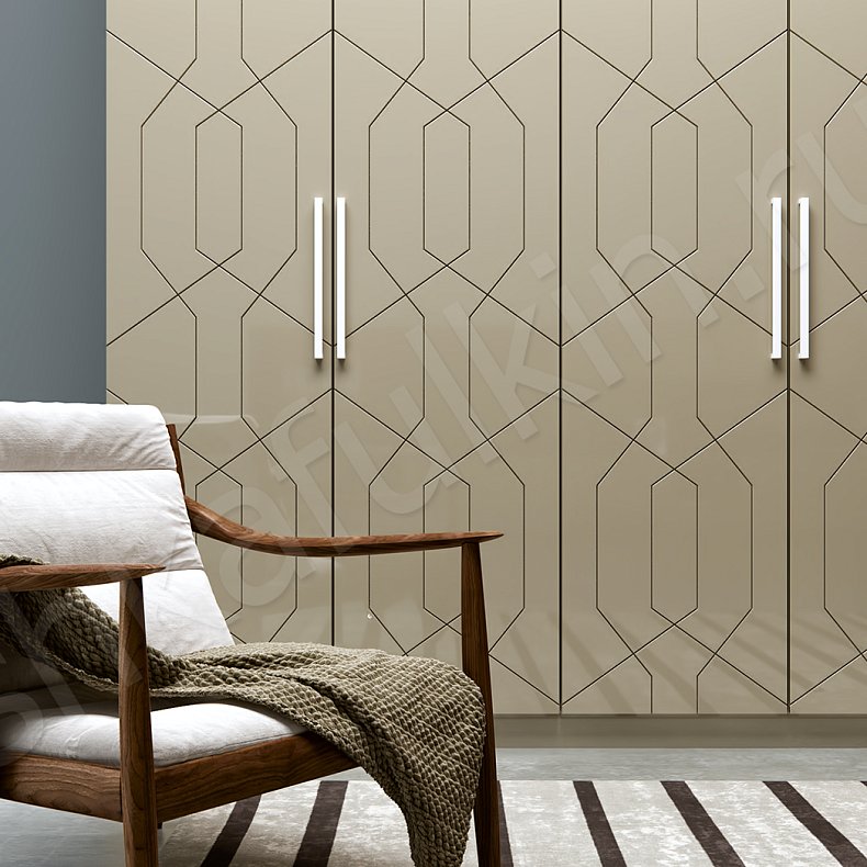 Шкаф Лайн Коричневый Светлые Модерн 6и створчатые Гостиная Для вещей 6