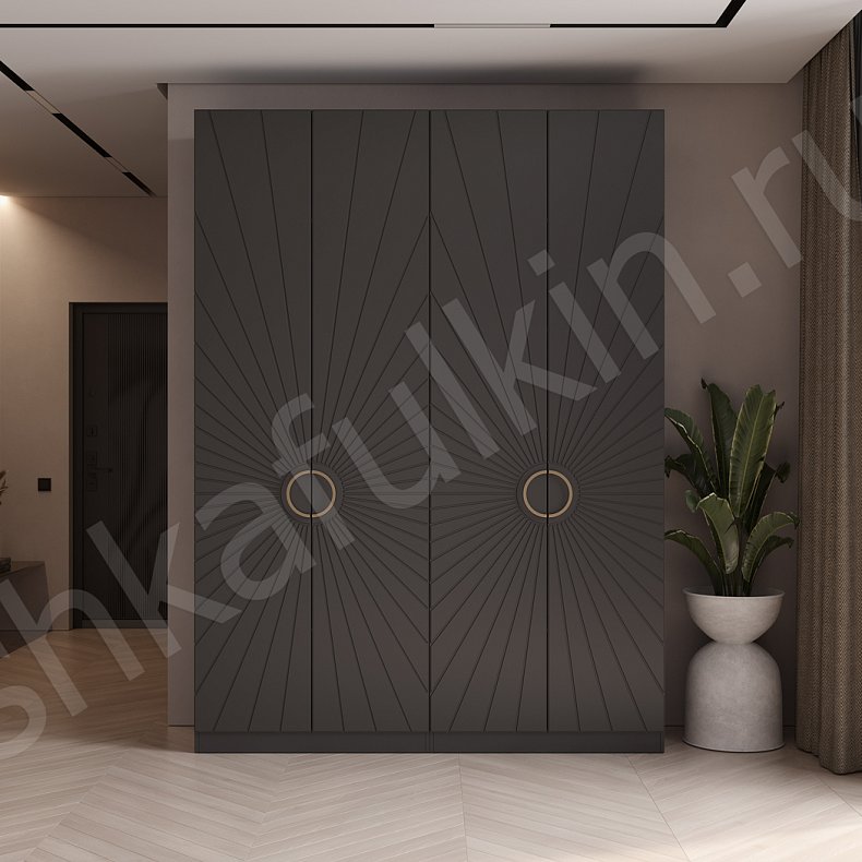 Изображение Шкаф Санима Белый Черный Светлые Темные Минимализм 4х створчатые Гостиная Для вещей 1