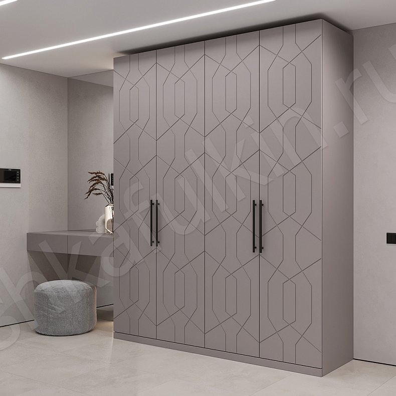 Изображение Прихожая Лайн Темные Серый Современный 4х створчатые Прихожая Для вещей 2