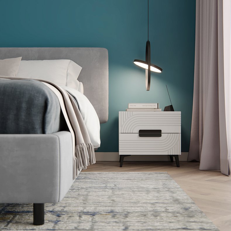 Изображение Шкаф и тумба Зингер Цветной Темные Зеленый Неоклассика 4х створчатые Спальня Для белья Для вещей 3