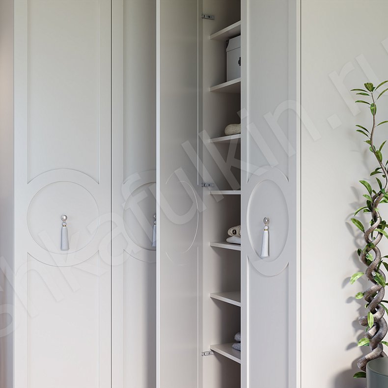 Угловой шкаф Агава Белый Классика 4х створчатые Спальня Для вещей 5