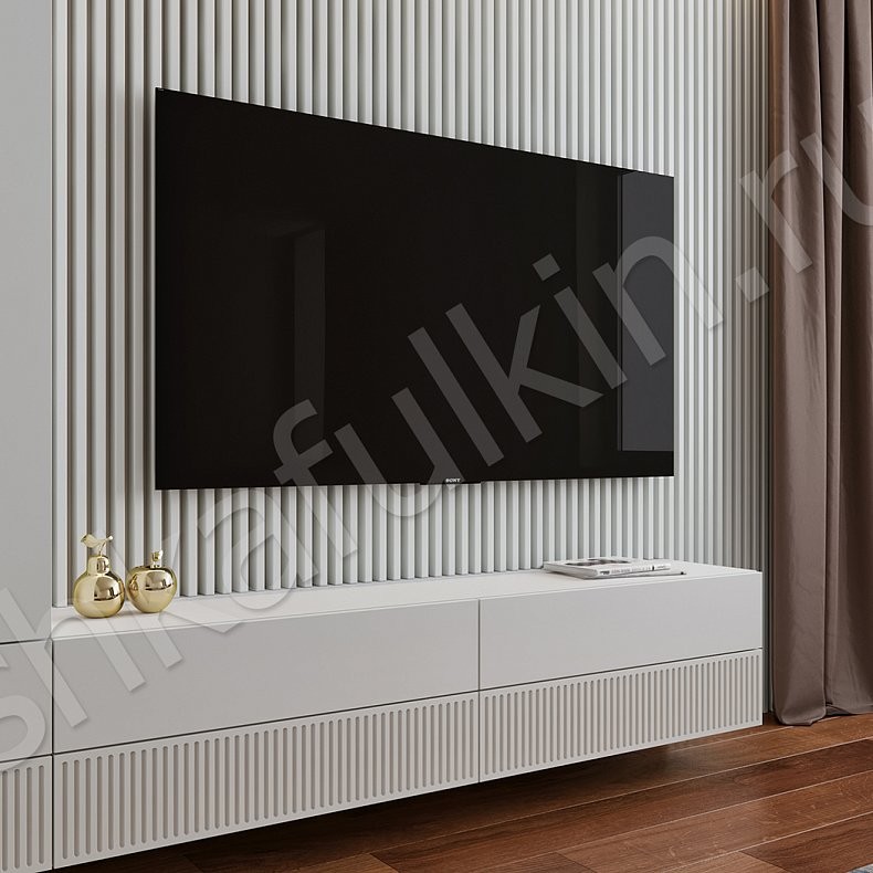 Изображение Стенка Невада Белый Светлые Минимализм 2х створчатые Гостиная Под ТВ Для вещей 3