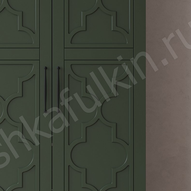 Изображение Шкаф 2 двери Пифагор Зеленый Темные Современный 2х створчатые Гостиная Для вещей 4