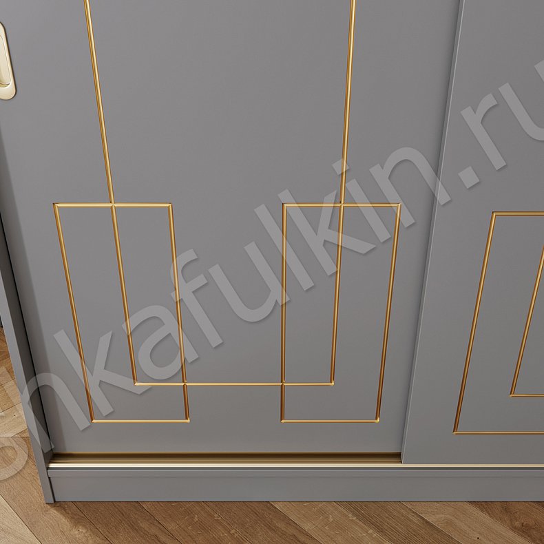 Корпусный шкаф-купе Маренго Золото Модерн 2х створчатые Гостиная Для вещей 7