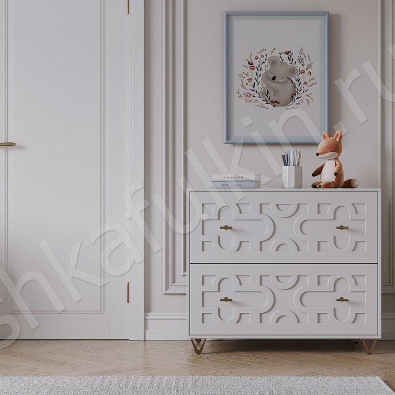 Изображение Детская Барби Белый Неоклассика 2х створчатые Детская Для книг Для вещей 3