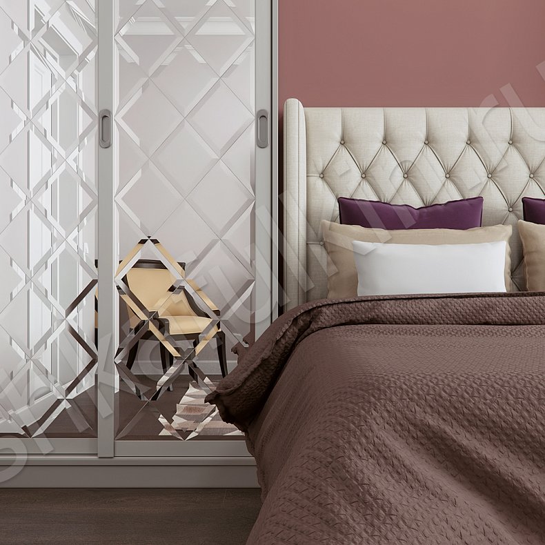 Корпусный шкаф-купе Фацет Белый Классика 2х створчатые Спальня Для вещей 2