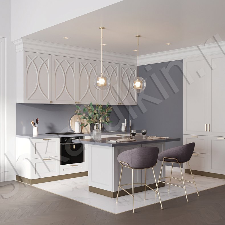 Изображение Кухня Люция Светлые Белый Неоклассика   Для посуды 1