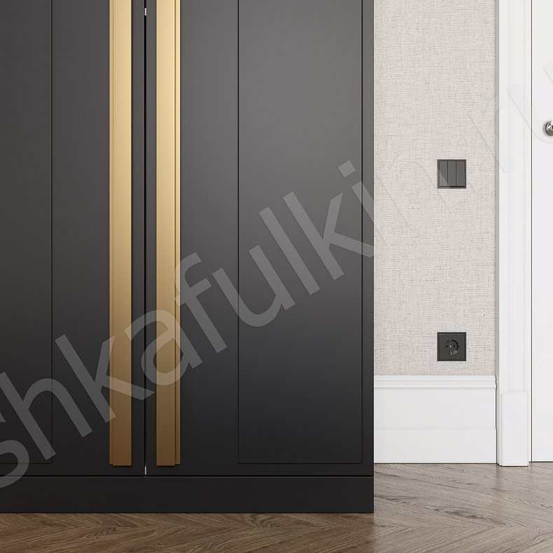 Гарнитур Варта Золото Черный Темные Неоклассика 4х створчатые Спальня Для белья Для вещей 2