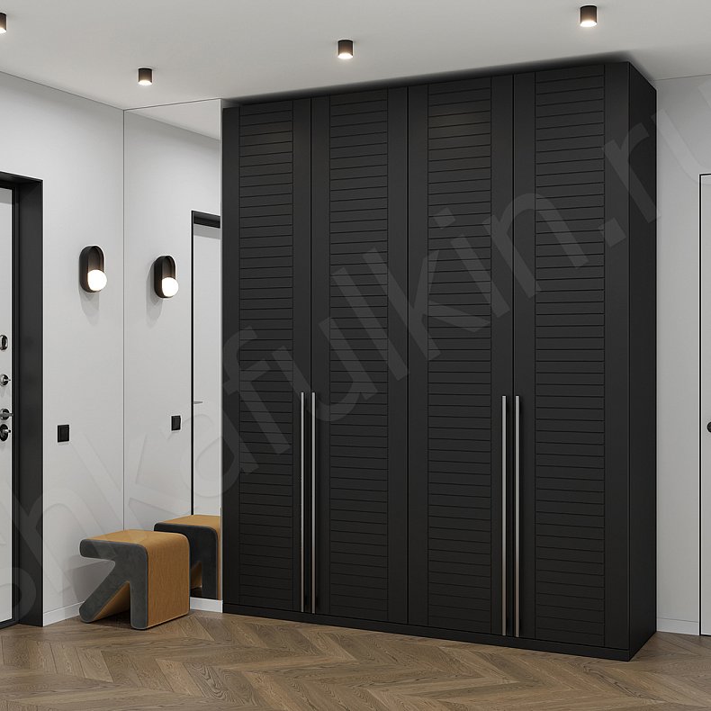 Прихожая Альба Темные Черный Современный 4х створчатые Прихожая Для вещей