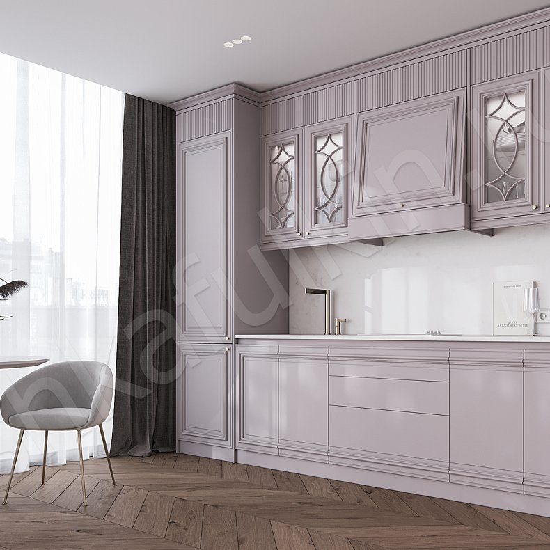 Изображение Кухня Роперро Светлые Розовый Белый Неоклассика Для посуды Для декора 1