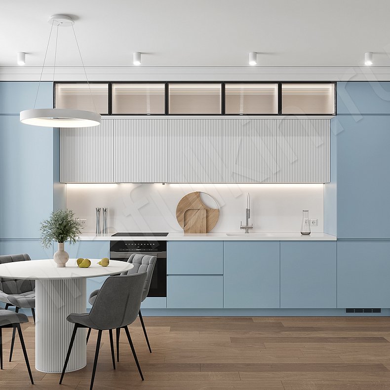 Кухня Шондер Светлые Синий Цветной Белый Современный   Для посуды