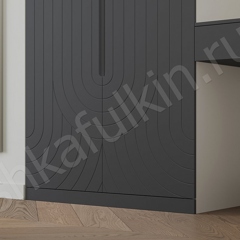 Изображение Прихожая 2 двери Паттерн Черный Темные Современный 2х створчатые Прихожая Для вещей 4