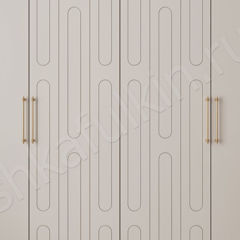 Шкаф 4 двери Шармель Белый Коричневый Светлые Минимализм 4х створчатые Гостиная Для вещей 6