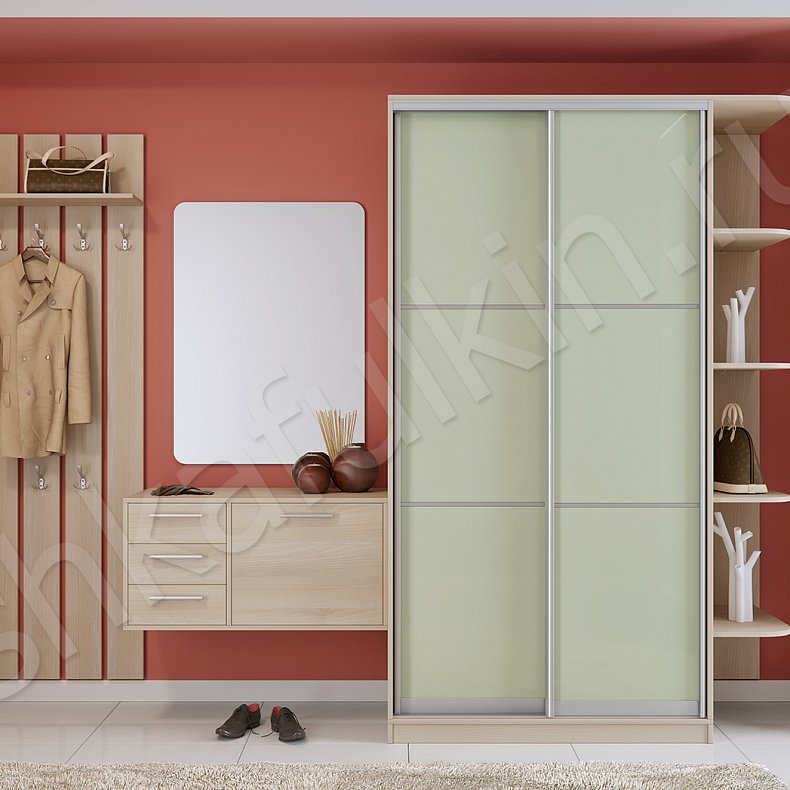 Прихожая Лолита Цветной Светлые Зеленый Модерн 2х створчатые Коридор Для вещей