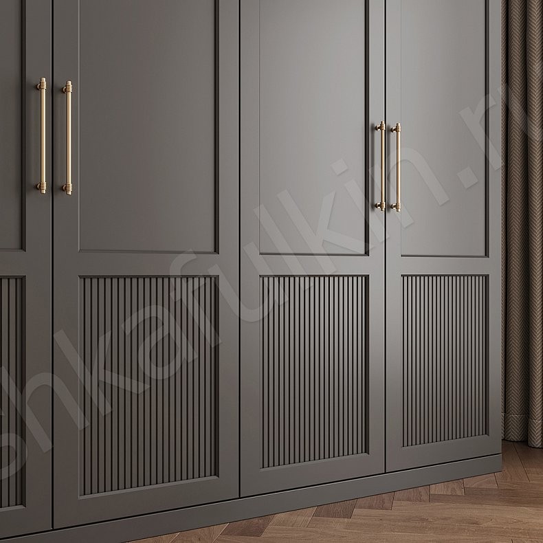 Изображение Шкаф Шелдон Цветной Серый Темные Зеленый Модерн 4х створчатые Гостиная Для вещей 14