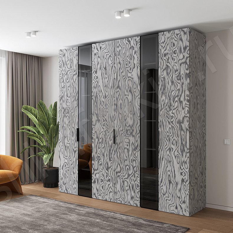 Шкаф Флеминг Цветной Современный 4х створчатые Гостиная Для книг Для декора Для вещей