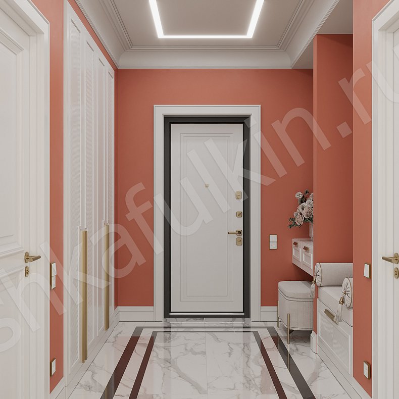 Прихожая Танзано Светлые Белый Неоклассика 4х створчатые Прихожая Для вещей 3