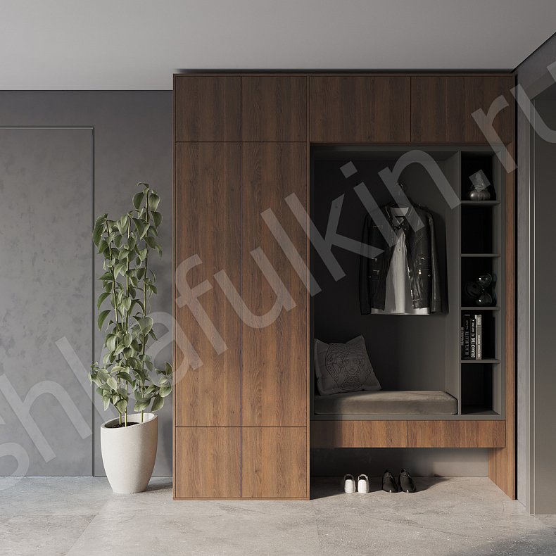 Прихожая Ивари Темные Светлые Серый Древесный Черный Белый Скандинавский 2х створчатые Прихожая Для вещей 4