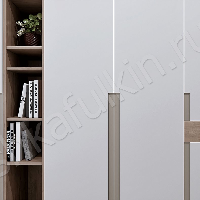 Изображение Прихожая Милан Белый Древесный Светлые Хай-тек 4х створчатые Прихожая Для вещей 3