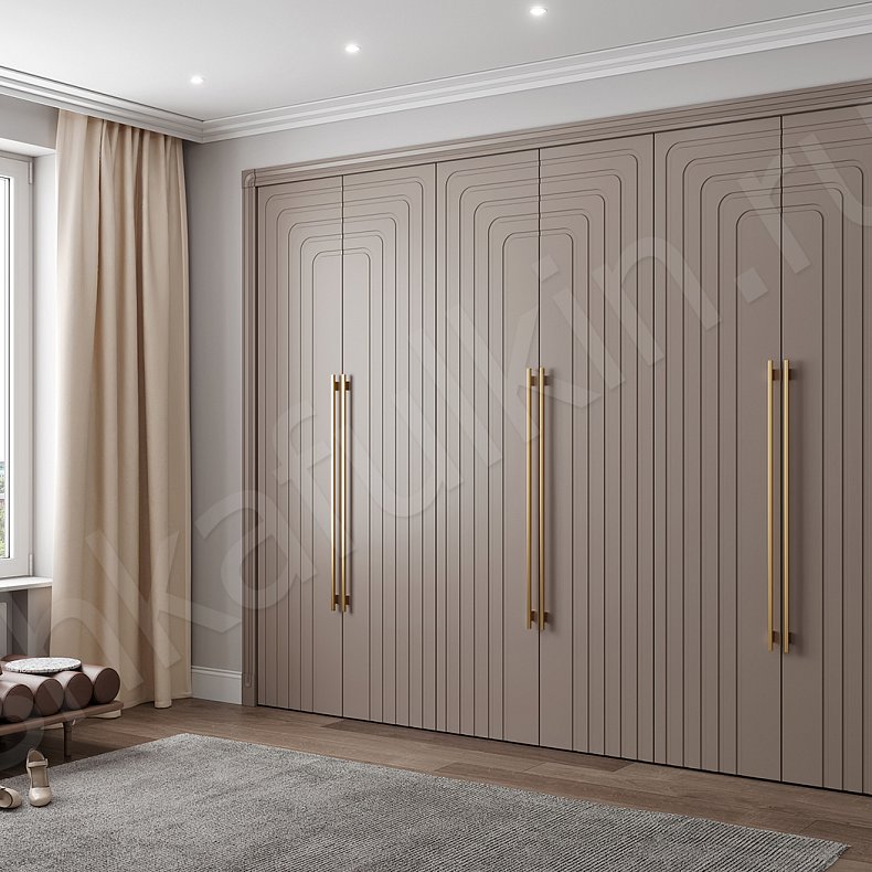 Шкаф Франциско Белый Коричневый Светлые Неоклассика 6и створчатые Гостиная Для вещей