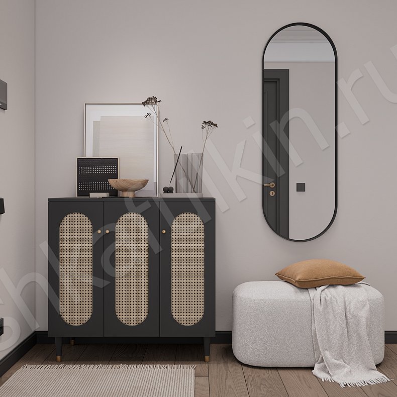 Прихожая Ялта Черный Коричневый Кантри 4х створчатые Прихожая Для вещей 2