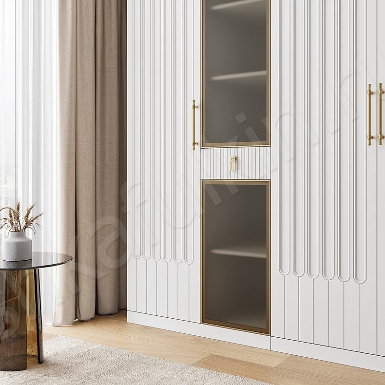 Шкаф Антариус Светлые Белый Современный 6и створчатые Гостиная Для вещей Для декора Для белья 2