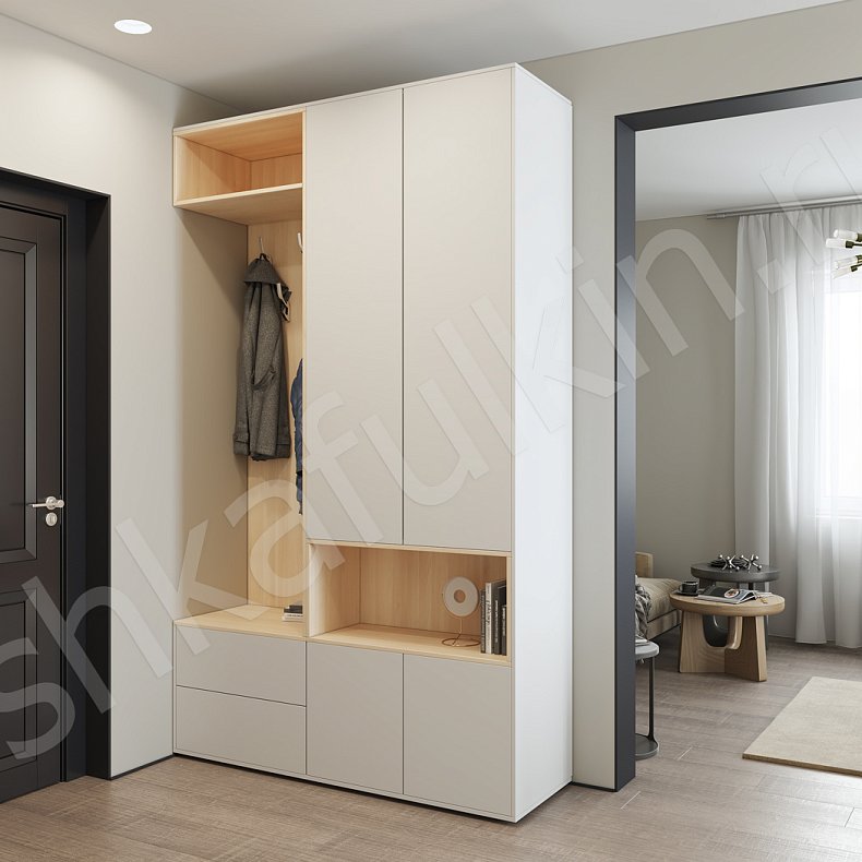 Изображение Прихожая Мэрри Серый Черный Минимализм 2х створчатые Прихожая Для вещей Для декора 9