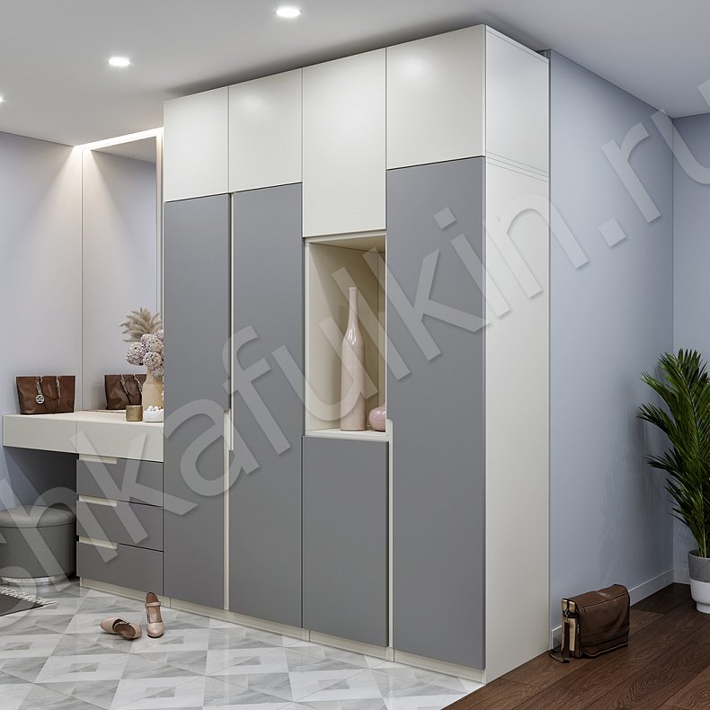 Прихожая Травиата Белый Цветной Минимализм 4х створчатые Прихожая Для вещей 5