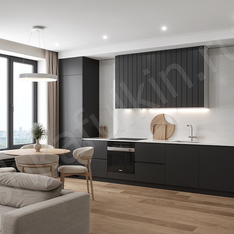 Кухня Пиколетто Черный Светлые Темные Зеленый    Для посуды 2