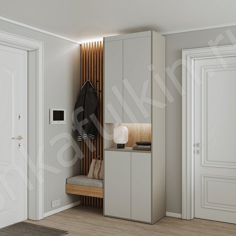 Изображение Прихожая Донни Древесный Белый Черный Серый Светлые Темные Скандинавский 2х створчатые Прихожая Для вещей 5