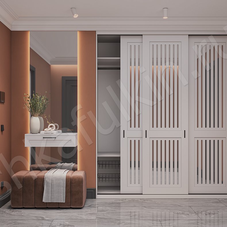 Прихожая Сандерс Белый Современный 3х створчатые Прихожая Для вещей 1