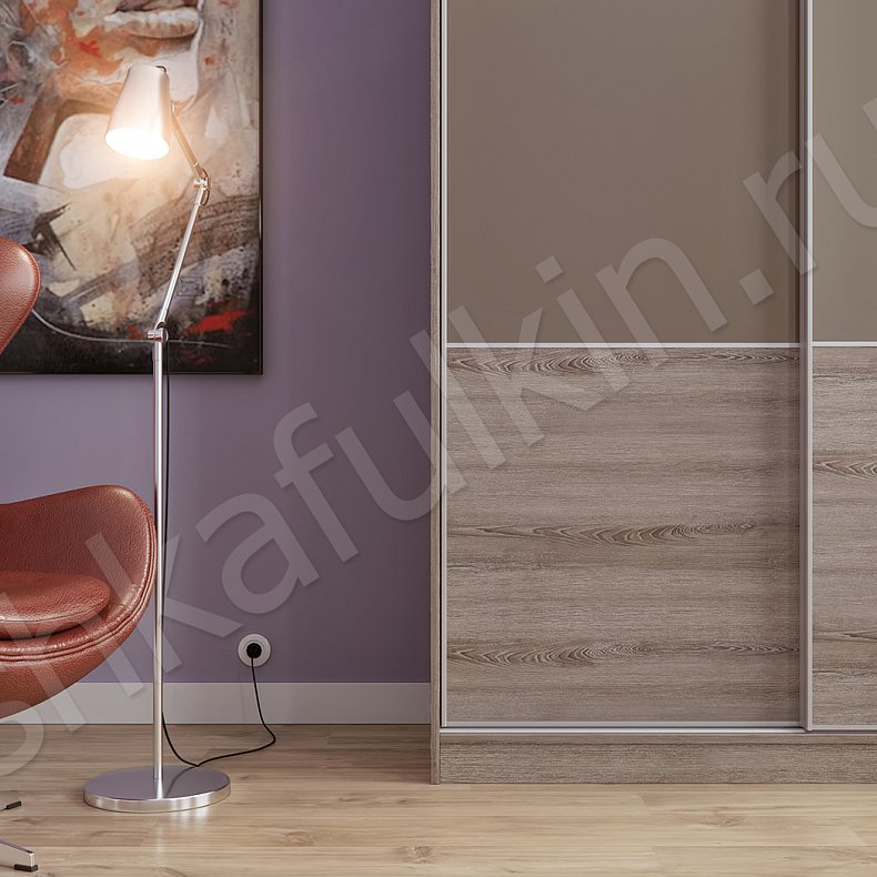 Корпусный шкаф-купе две двери Джоли Коричневый Модерн 2х створчатые Шкаф на балкон  3