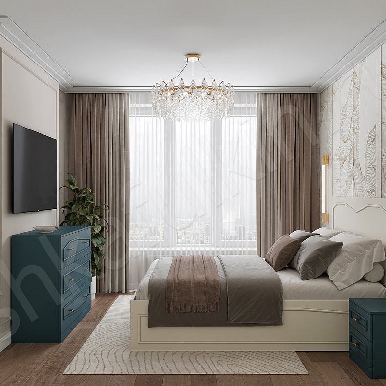 Гарнитур Мерседес Светлые Белый Современный 6и створчатые Спальня Для вещей Для белья 3