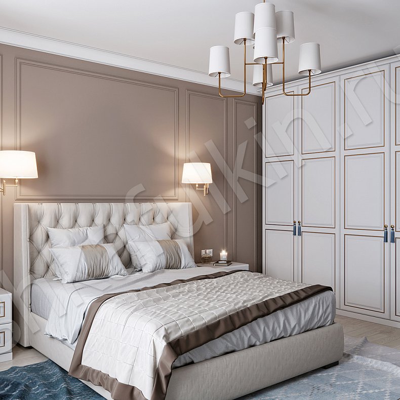 Гарнитур Примадонна Золото Белый Классика 4х створчатые Спальня Для вещей