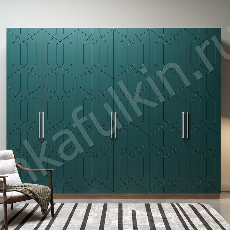 Шкаф Лайн Коричневый Светлые Модерн 6и створчатые Гостиная Для вещей 1