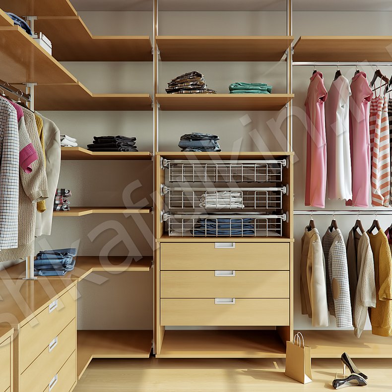 Гардеробная Милена Древесный Минимализм  Гардеробная  2