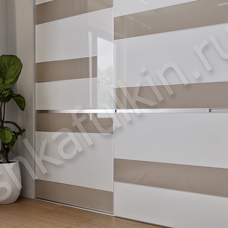 Встраиваемый шкаф-купе Бримнэс Коричневый Светлые Серый Современный 3х створчатые Спальня Для вещей 6