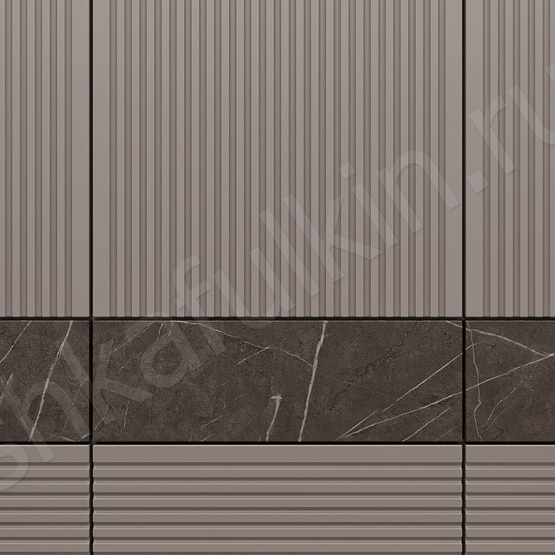 Шкаф в прихожую Шондер Древесный Темные Серый Современный 4х створчатые Прихожая Для вещей 4