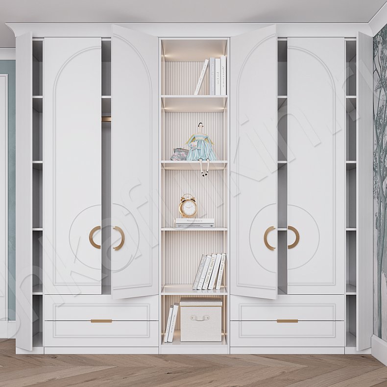 Детская Маура  Неоклассика 6и створчатые Детская Для книг Для вещей 5