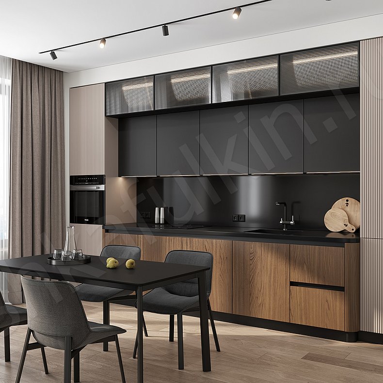 Кухня Лальберо Светлые Древесный Коричневый Современный   Для декора Для посуды 1