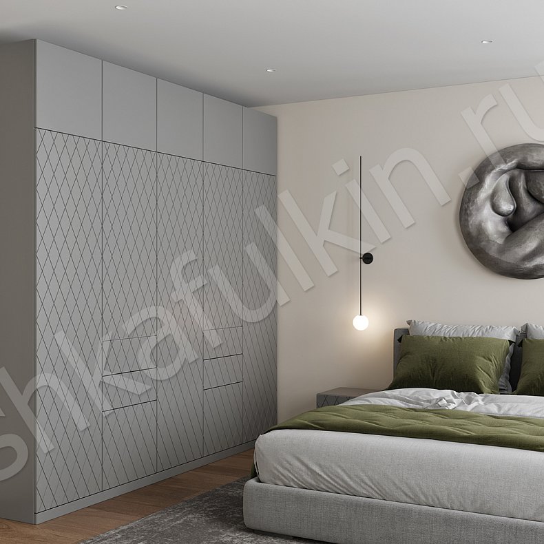 Изображение Шкаф Дианта Серый Светлые Современный 5и створчатые Спальня Для вещей 1