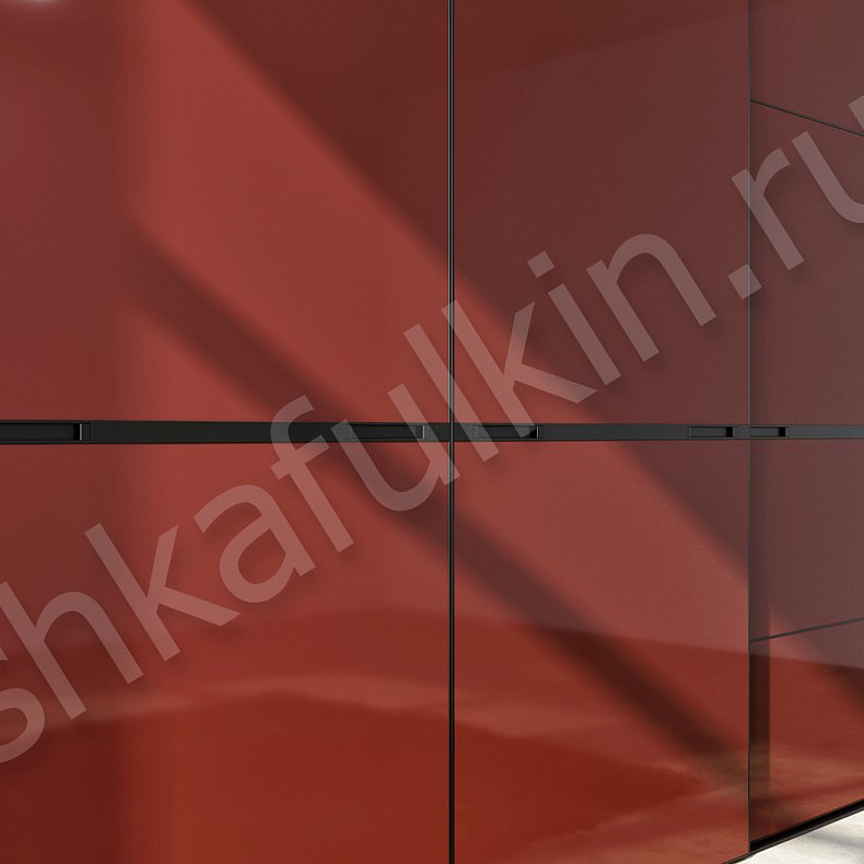 Изображение Встроенный шкаф-купе Нова Красный Темные Современный 4х створчатые Гостиная Для вещей 3