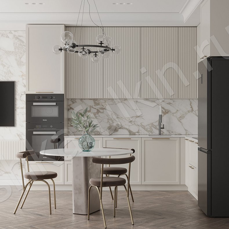 Кухня Сицилия Светлые Белый Неоклассика   Для посуды 1