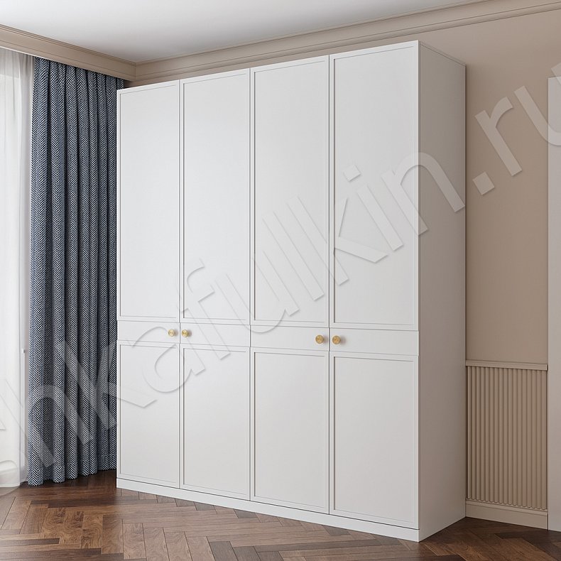 Шкаф Альдорро Светлые Белый Современный 4х створчатые Гостиная Для вещей