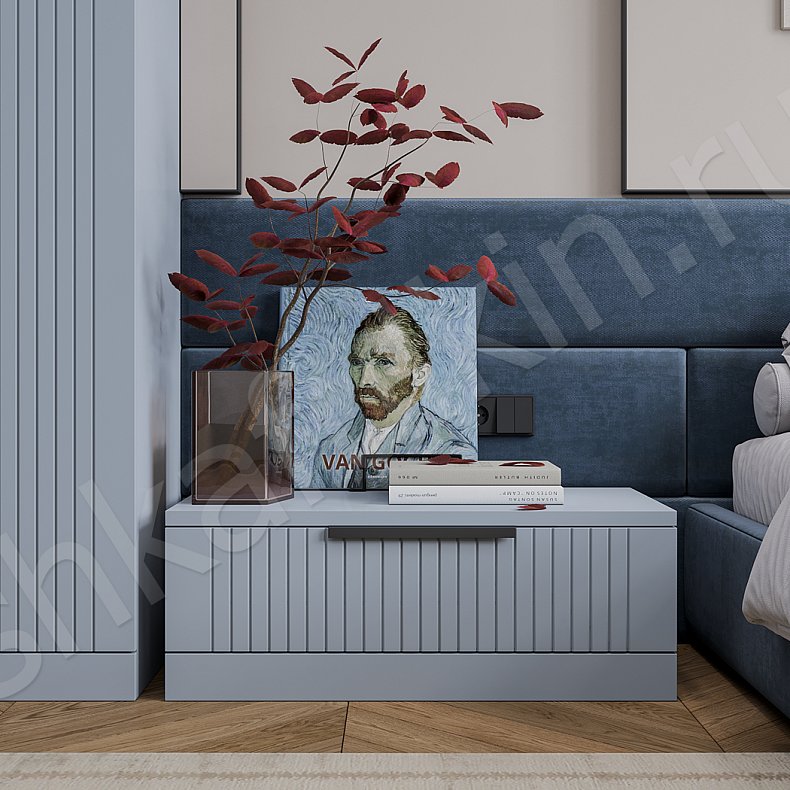 Шкаф-купе 5 дверей Фигаро Цветной Синий Светлые Неоклассика 5и створчатые Спальня Для белья Для вещей 5