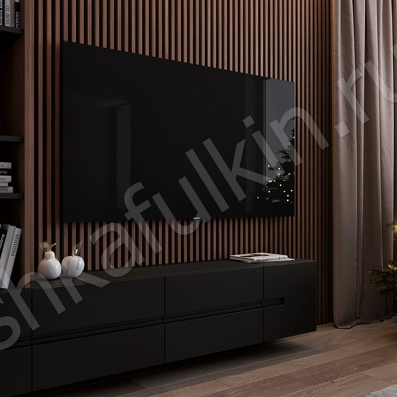 Изображение Стенка Дакота Белый Черный Древесный Светлые Темные Современный Гостиная Для книг Под ТВ 4