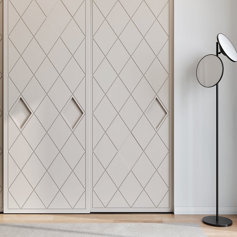 Встроенный шкаф-купе Ромуальд Коричневый Светлые Современный 3х створчатые Гостиная Для вещей 3