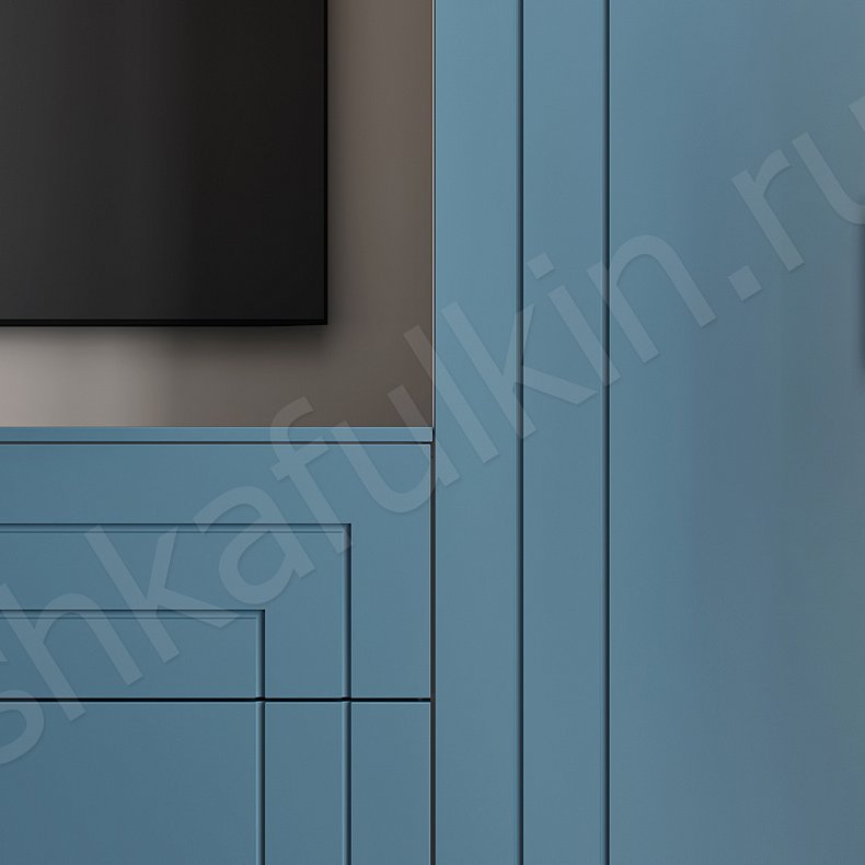 Изображение Гарнитур Виолетта Цветной Серый Синий Темные Минимализм 4х створчатые Спальня Под ТВ Для вещей 6